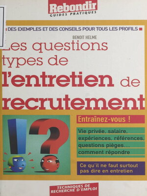 cover image of Les questions types de l'entretien de recrutement